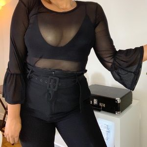Black see-through top